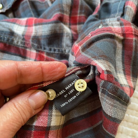 Isabel Marant Plaid Button Down Flannel Shirt - XS - Picture 4 of 13